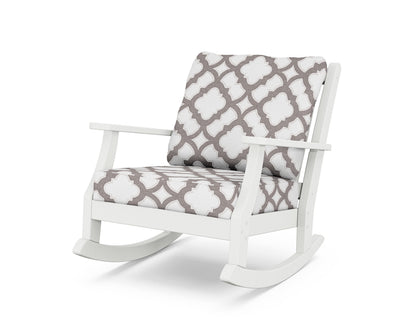 Country Living Wovendale Deep Seating Rocking Chair in White / Trellis Grey Mist
