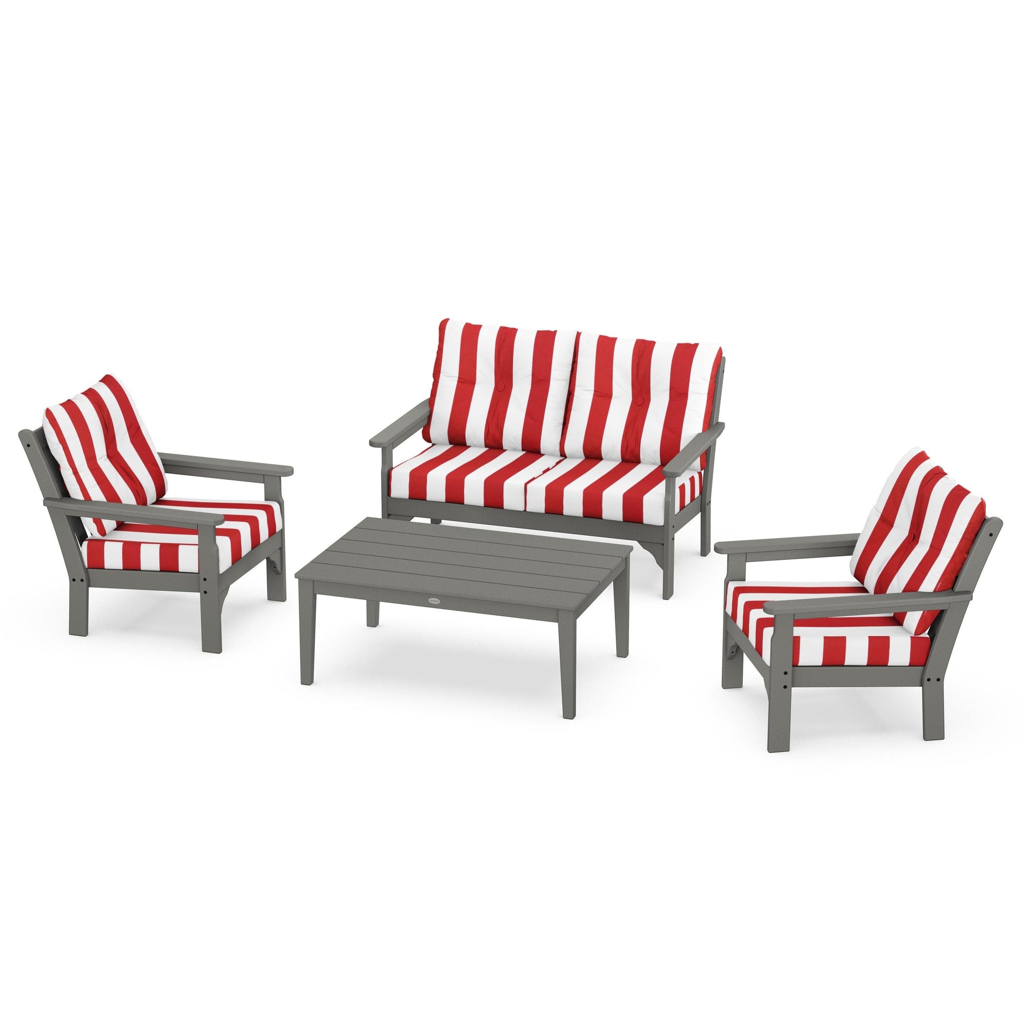 Vineyard 4 Piece Deep Seating Set - Slate Grey