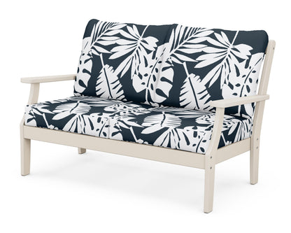 POLYWOOD® Braxton Deep Seating Loveseat in Sand / Leaf Marine Indigo