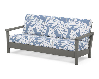 POLYWOOD® Harbour Deep Seating Sofa in Slate Grey / Leaf Sky Blue