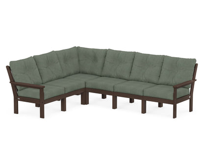 POLYWOOD® Vineyard 6-Piece Sectional in Mahogany / Cast Sage