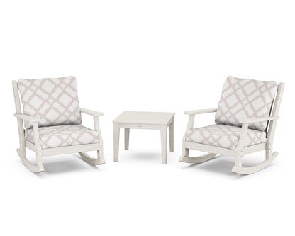 Country Living Wovendale 3-Piece Deep Seating Rocker Set in Sand / Trellis Dune Burlap