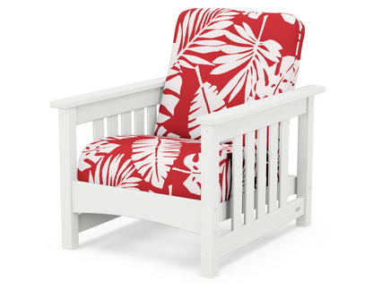 POLYWOOD® Club Mission Chair in White / Leaf Crimson