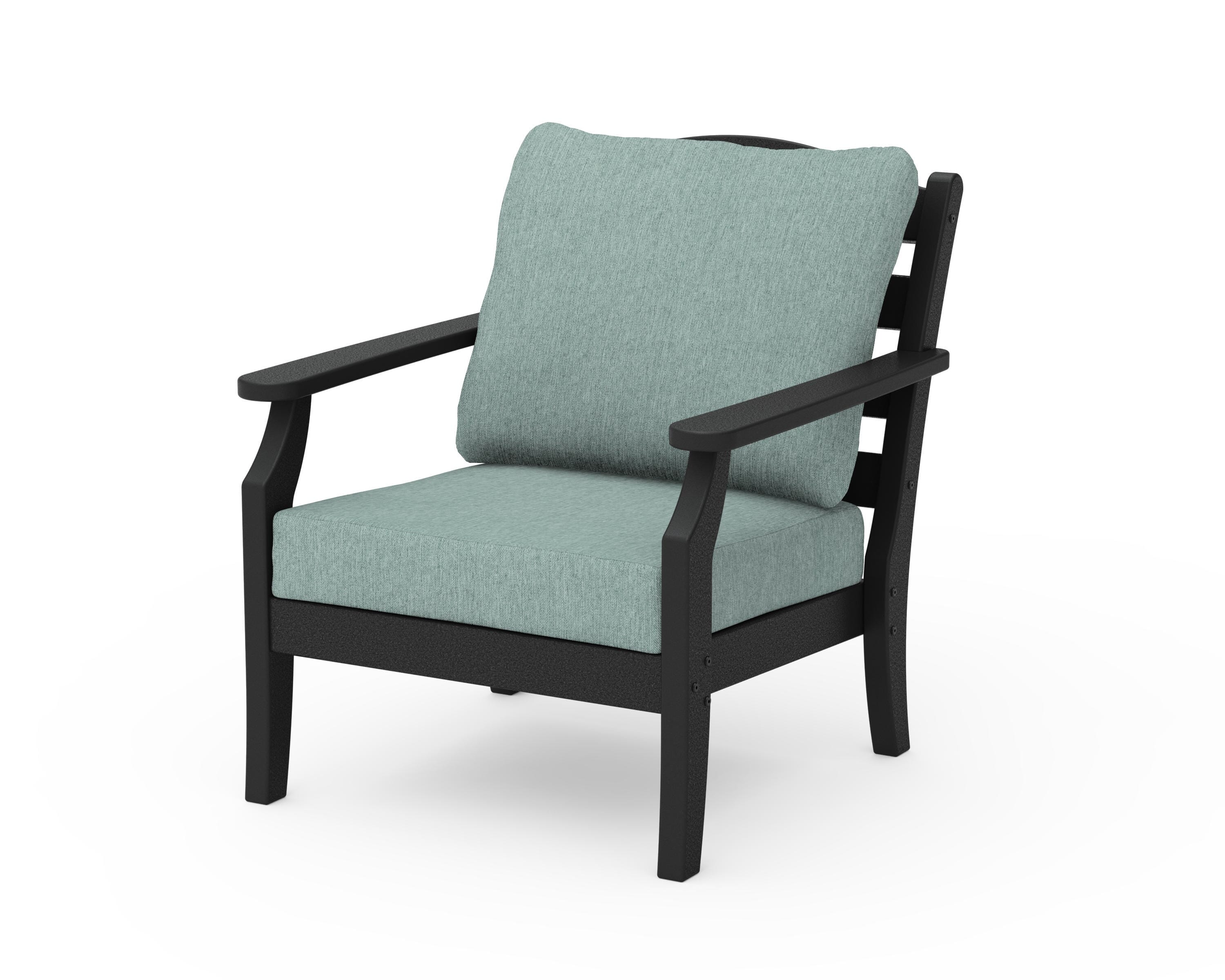 Draper James™ by  POLYWOOD® Savannah Deep Seating Chair in Black / Glacier Spa