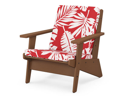 POLYWOOD® Riviera Modern Lounge Chair in Teak / Leaf Crimson