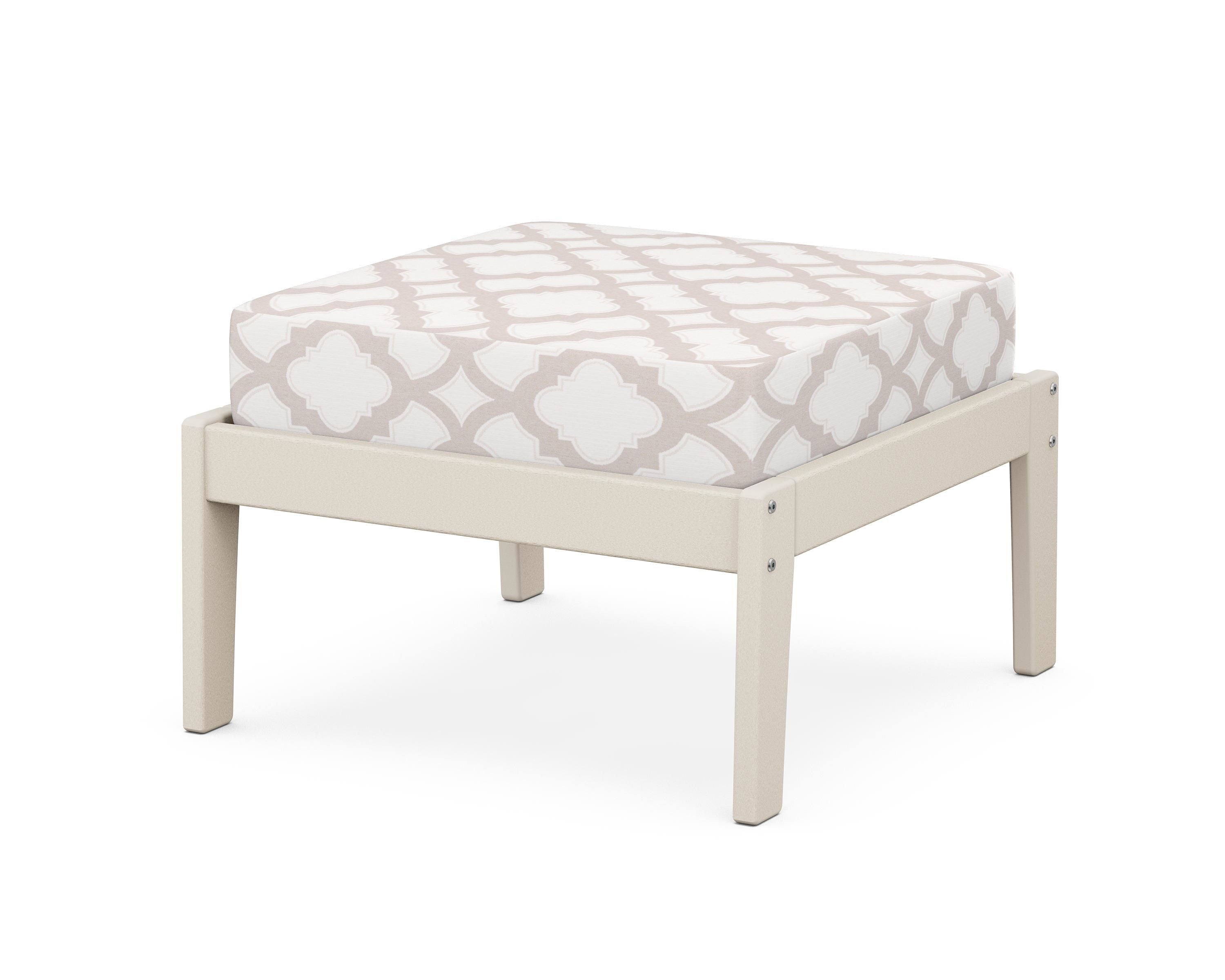 Unbranded Deep Seating Ottoman in Sand / Trellis Dune Burlap
