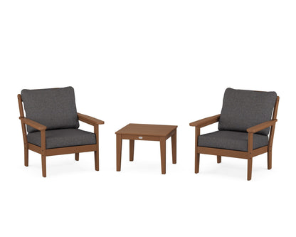Country Living Cottage 3-Piece Deep Seating Set in Teak / Ash Charcoal