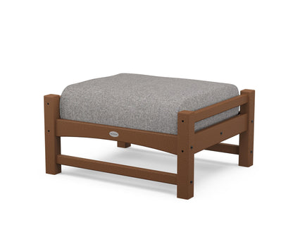 POLYWOOD® Club Ottoman in Teak / Grey Mist