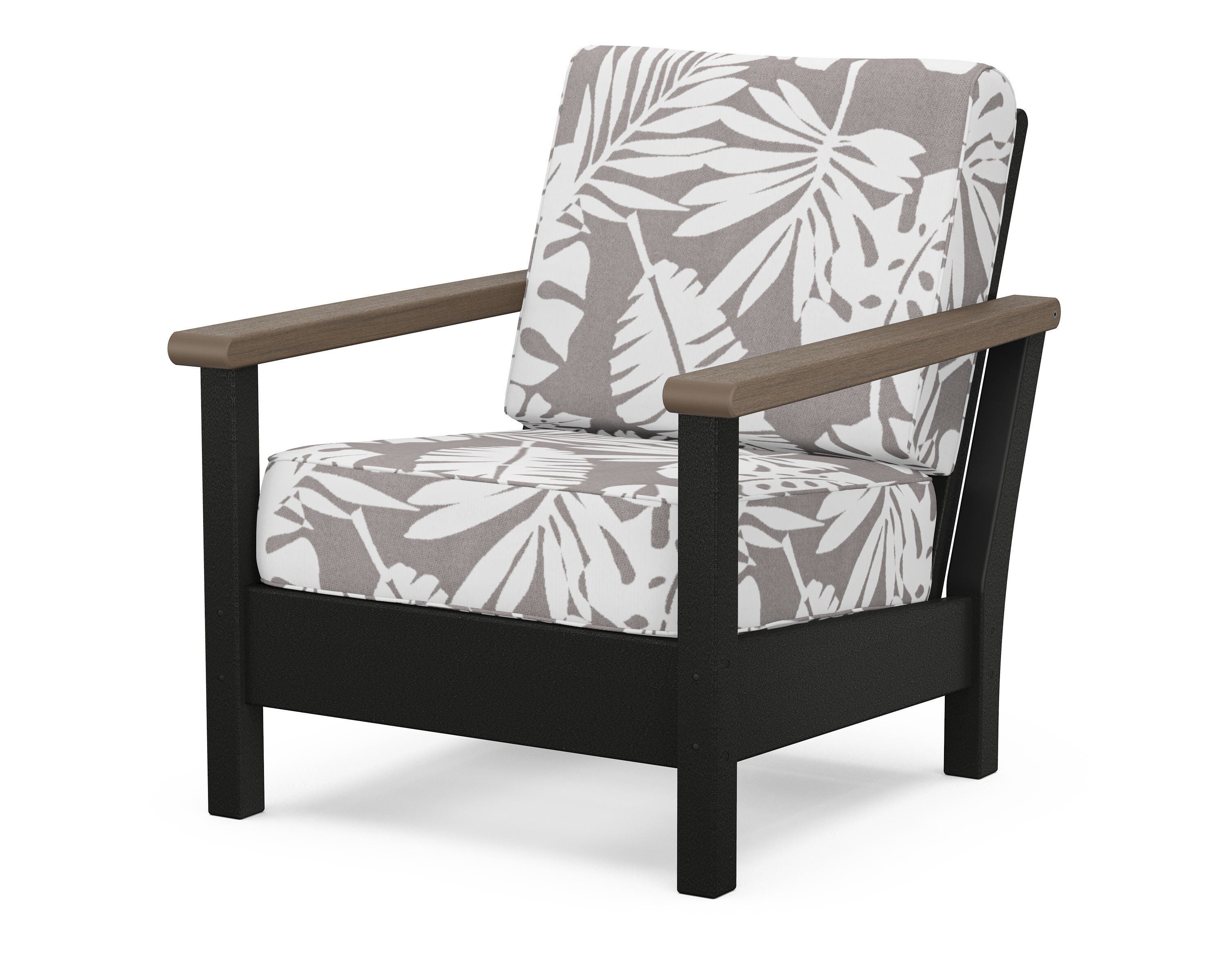 POLYWOOD® Harbour Deep Seating Chair in Black / Kona / Leaf Grey Mist