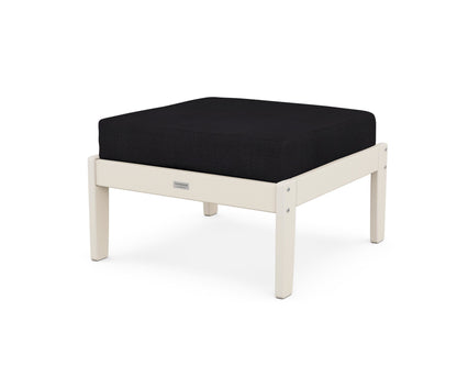 Country Living Cottage Deep Seating Ottoman in Sand / Midnight Linen