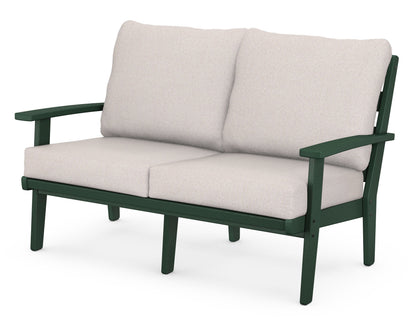 POLYWOOD® Grant Park Deep Seating Loveseat in Green / Dune Burlap