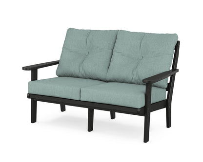 POLYWOOD® Mission Deep Seating Loveseat in Black / Glacier Spa