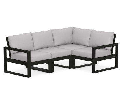 POLYWOOD® EDGE 4-Piece Modular Deep Seating Set in Black / Granite