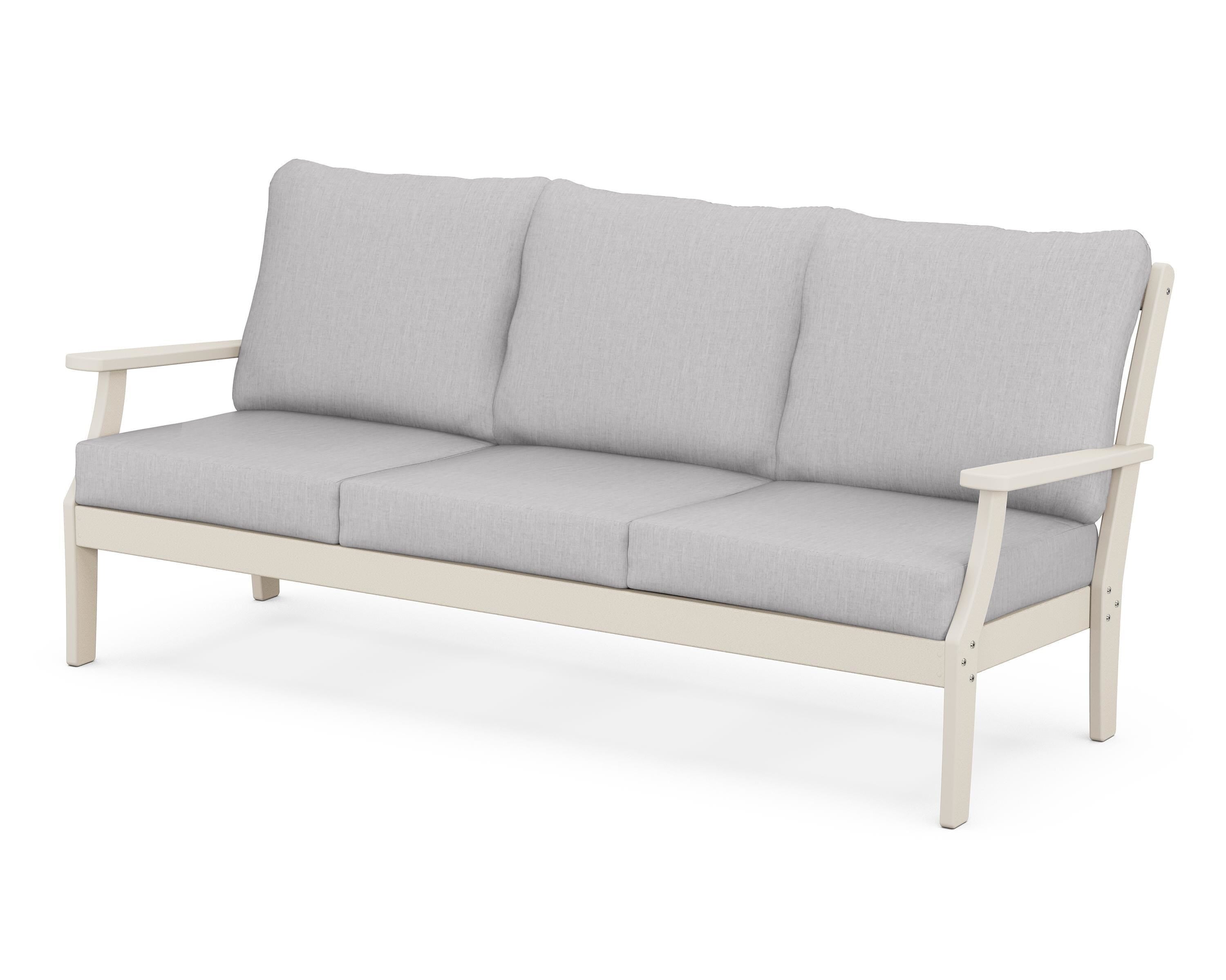 POLYWOOD® Braxton Deep Seating Sofa in Sand / Granite