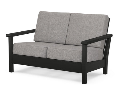 POLYWOOD® Harbour Deep Seating Loveseat in Black / Grey Mist