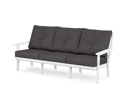 POLYWOOD® Oxford Deep Seating Sofa in White / Ash Charcoal