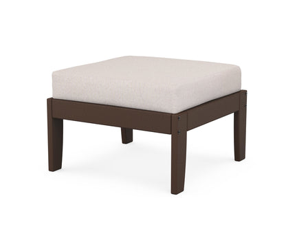 Unbranded Modular Ottoman - Classic in Mahogany / Dune Burlap