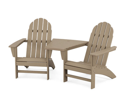 Vineyard 3-Piece Adirondack Set with Angled Connecting Table