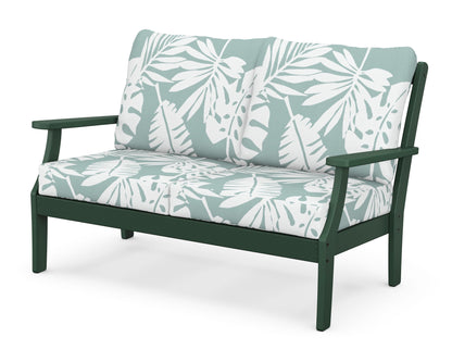 POLYWOOD® Braxton Deep Seating Loveseat in Green / Leaf Glacier Spa