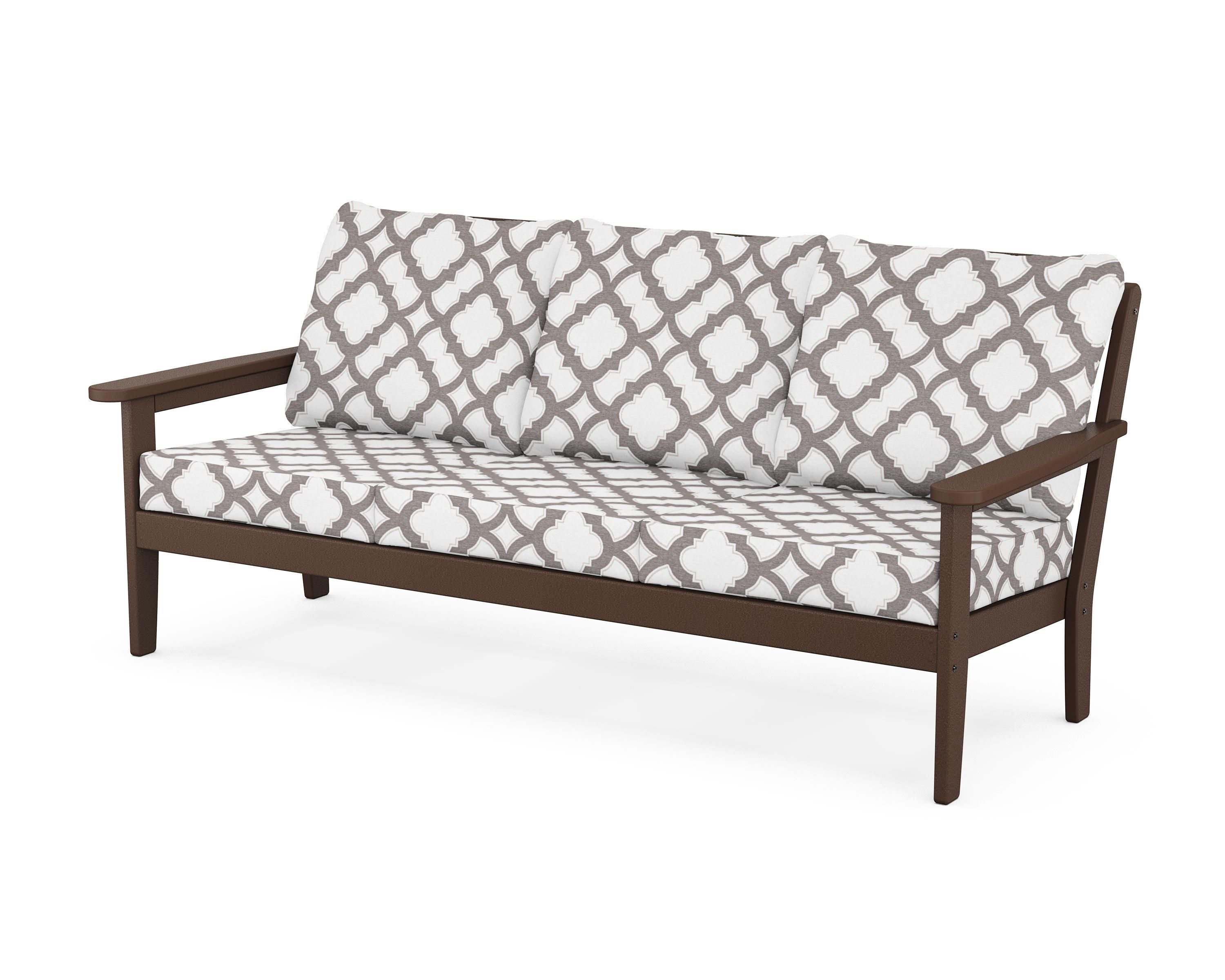 Country Living Cottage Deep Seating Sofa in Mahogany / Trellis Grey Mist