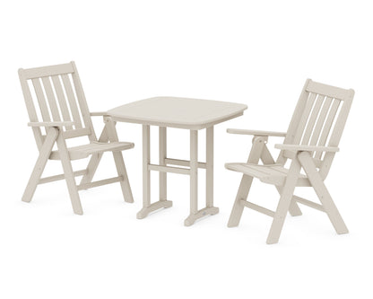 POLYWOOD® Vineyard Folding Chair 3-Piece Dining Set in Sand