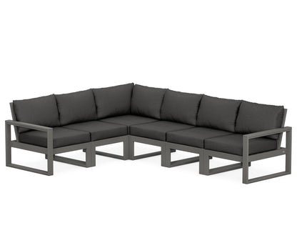 POLYWOOD® EDGE 6-Piece Modular Deep Seating Set in Slate Grey / Spectrum Carbon