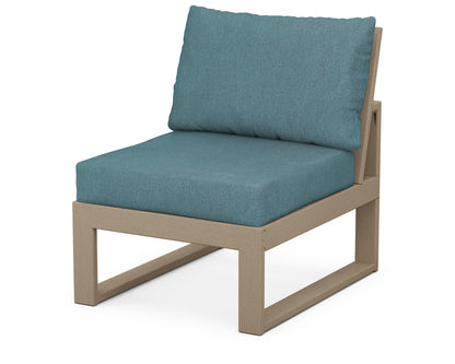 Unbranded Modular Armless Chair in Vintage Sahara / Ocean Teal