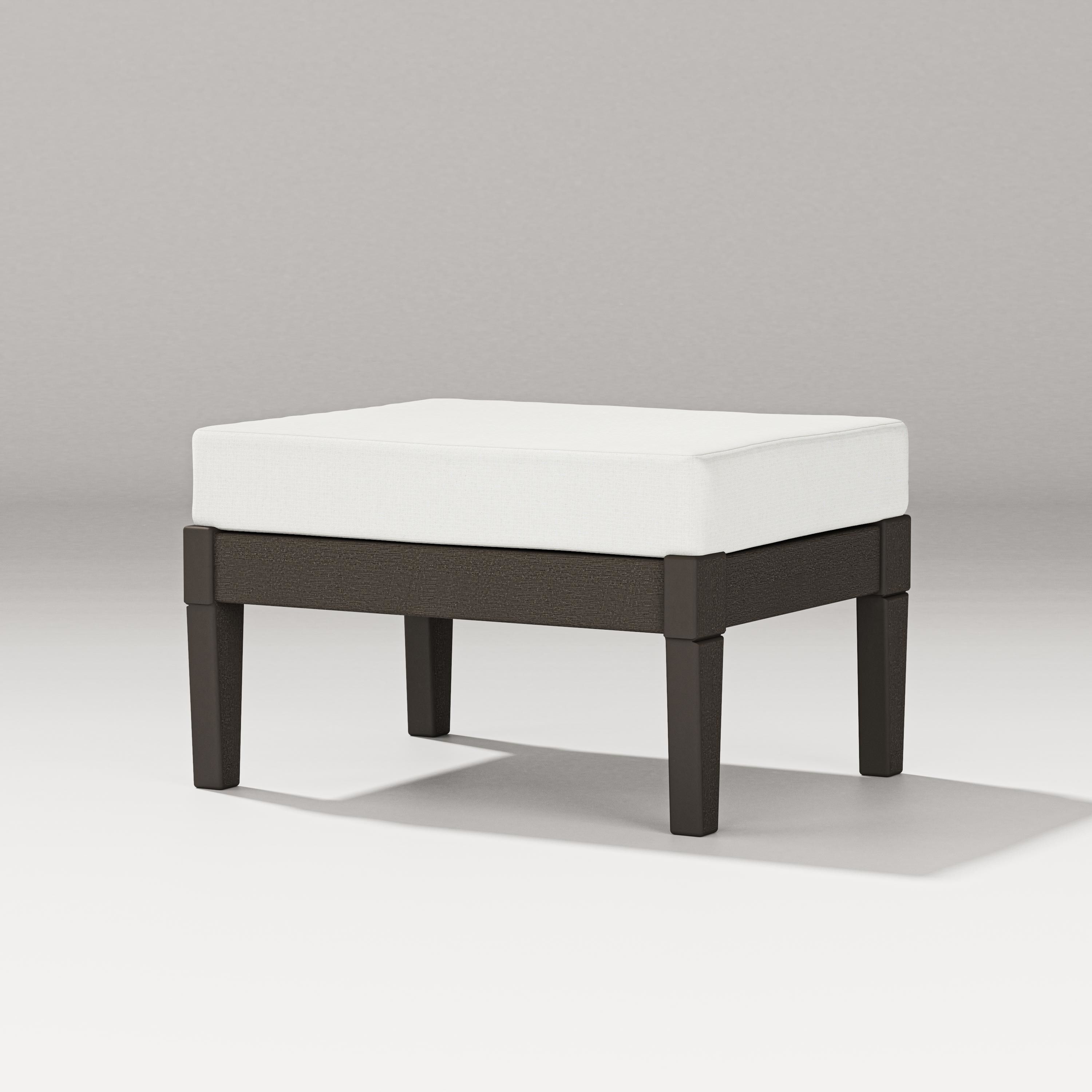 PW Designer Series Estate Lounge Ottoman in Vintage Coffee / Natural Linen