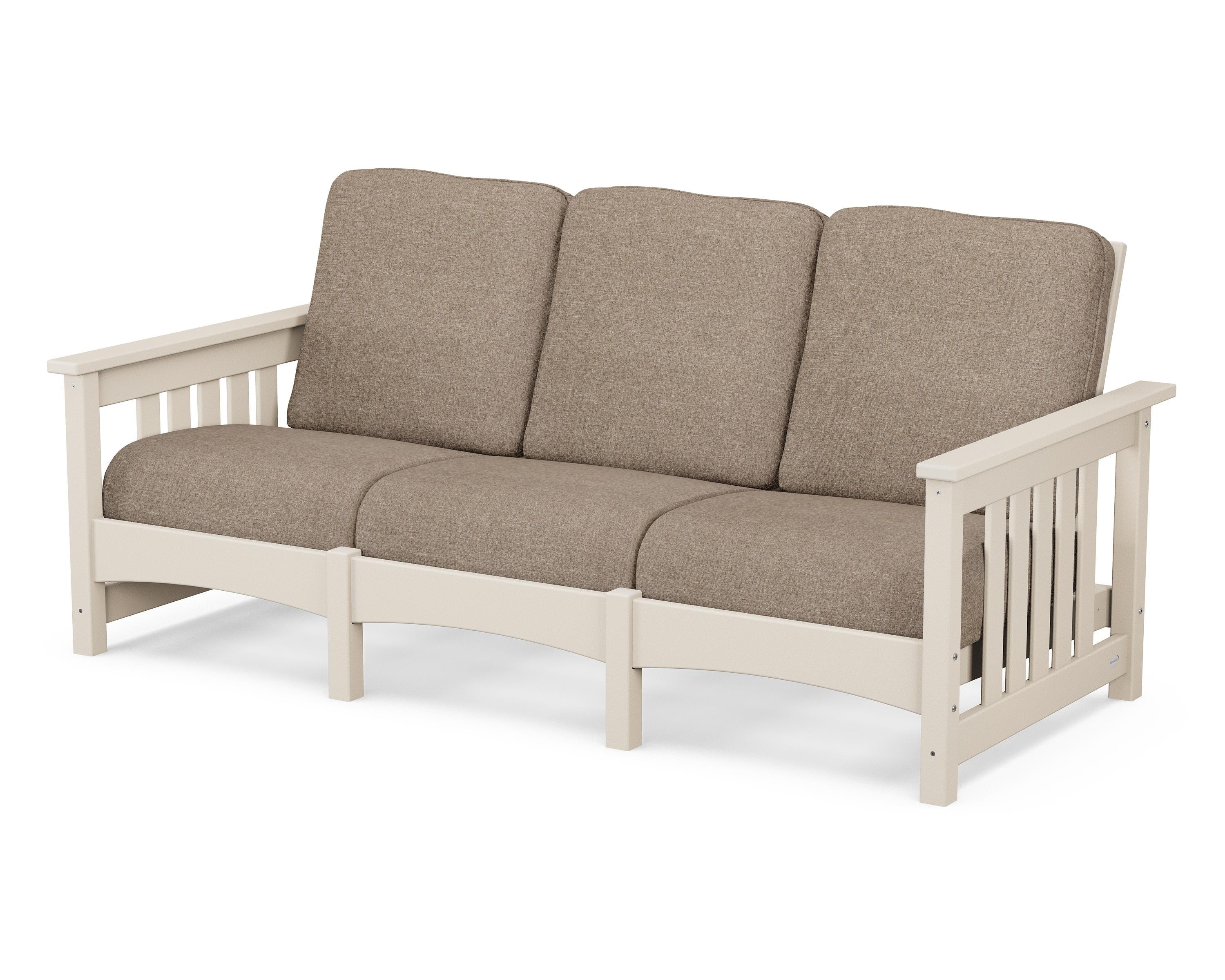 POLYWOOD® Club Mission Sofa in Sand / Spiced Burlap