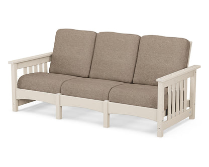POLYWOOD® Club Mission Sofa in Sand / Spiced Burlap