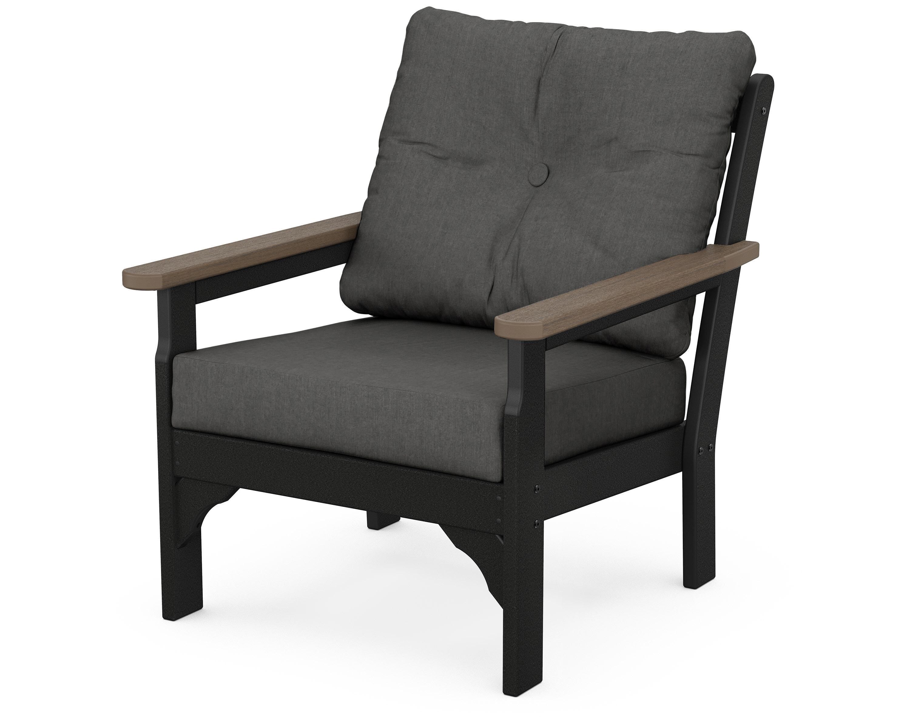 POLYWOOD® Vineyard Deep Seating Chair in Black / Kona / Spectrum Carbon