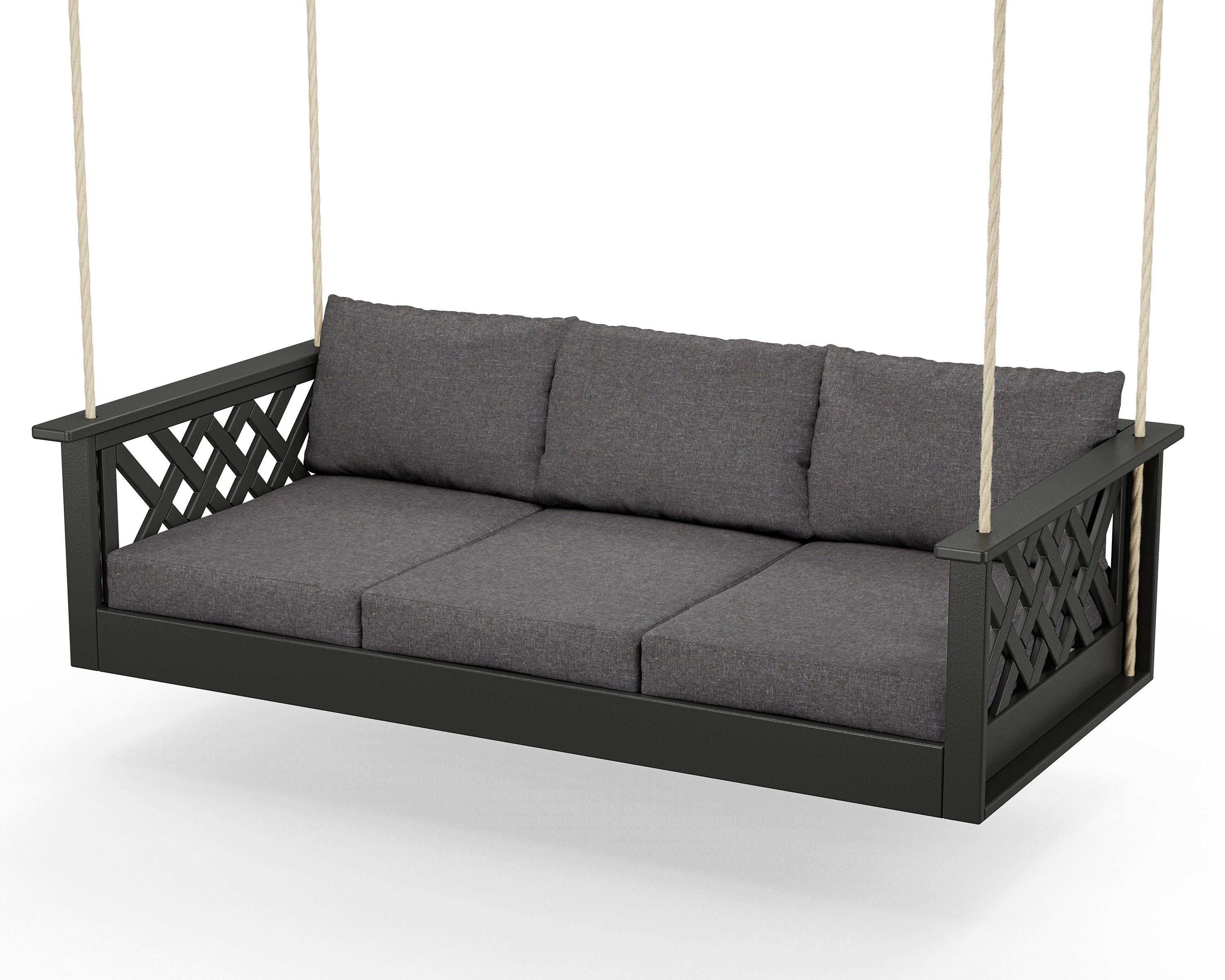 Country Living Wovendale Daybed Swing in Black / Ash Charcoal