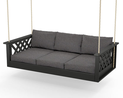Country Living Wovendale Daybed Swing in Black / Ash Charcoal