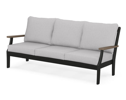 POLYWOOD® Braxton Deep Seating Sofa in Black / Kona / Granite