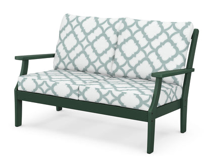 POLYWOOD® Braxton Deep Seating Loveseat in Green / Trellis Glacier Spa