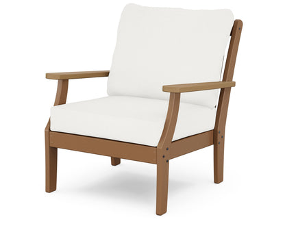 POLYWOOD® Braxton Deep Seating Chair in Teak / Natural / Natural Linen
