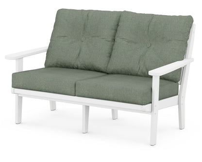 POLYWOOD® Lakeside Deep Seating Loveseat in White / Cast Sage