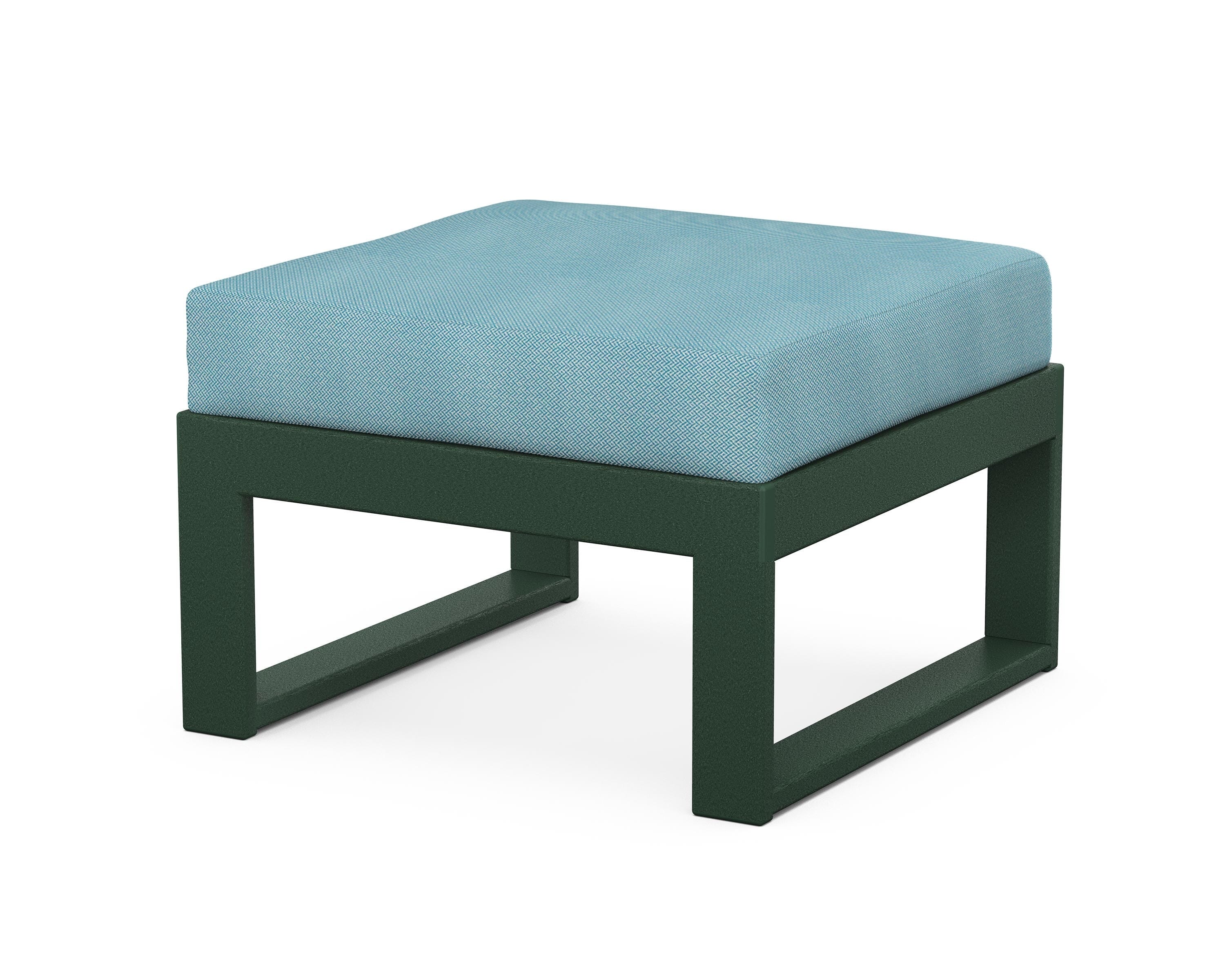 Unbranded Modular Ottoman - Modern in Green / Lattice Sky Blue