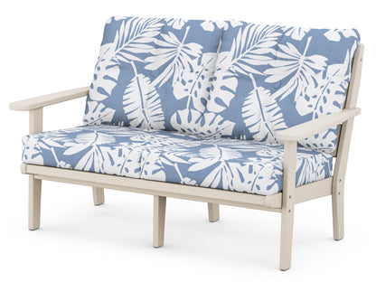 POLYWOOD® Lakeside Deep Seating Loveseat in Sand / Leaf Sky Blue