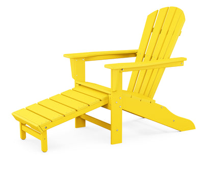 POLYWOOD® Palm Coast Ultimate Adirondack with Hideaway Ottoman in Lemon