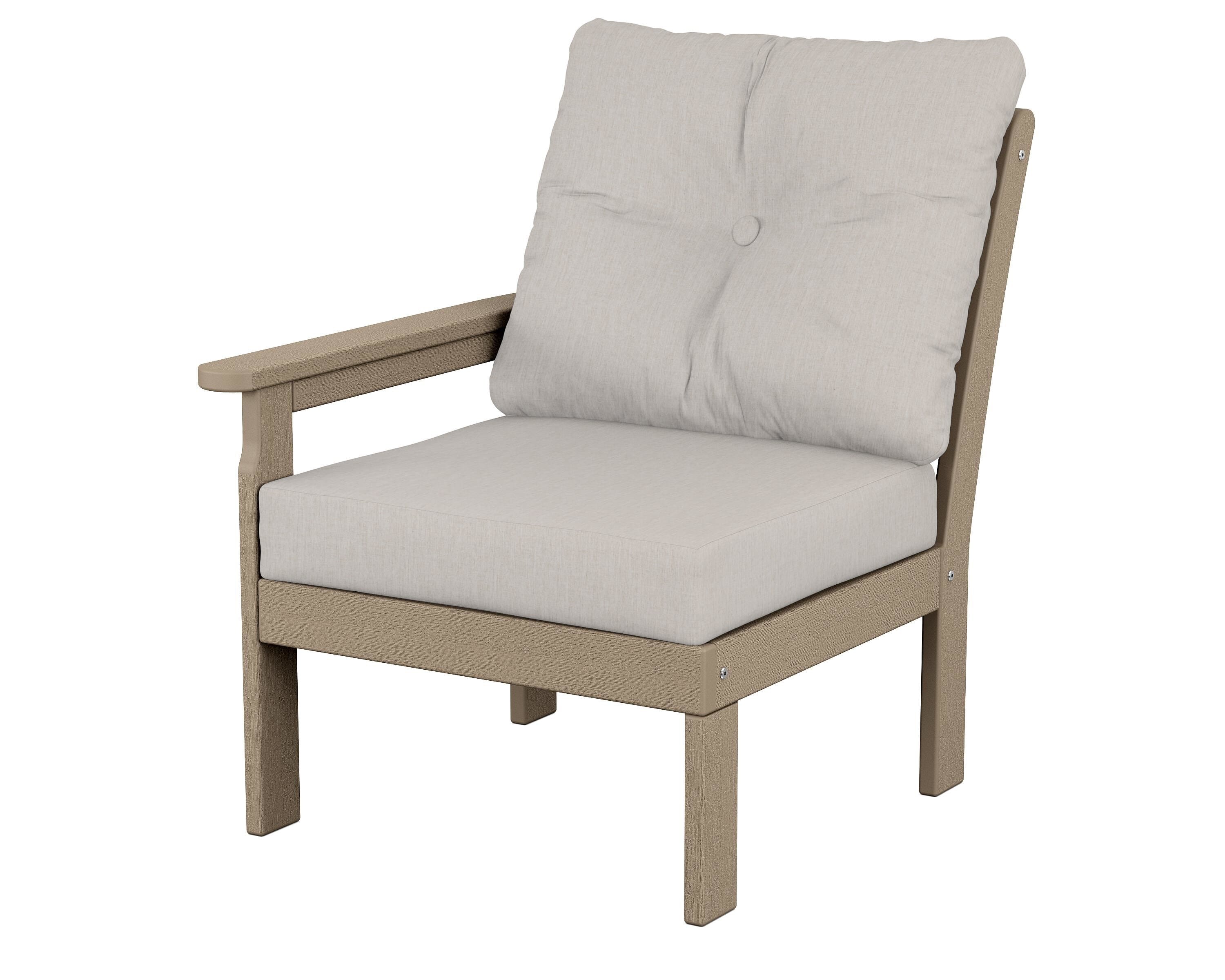 POLYWOOD® Vineyard Modular Left Arm Chair in Vintage Sahara / Cast Ash