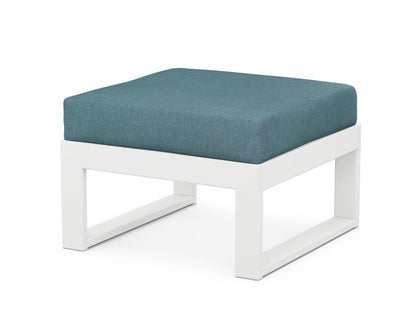 Unbranded Modular Ottoman - Modern in White / Ocean Teal