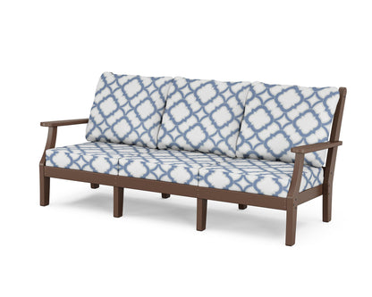 Country Living Wovendale Deep Seating Sofa in Mahogany / Trellis Sky Blue