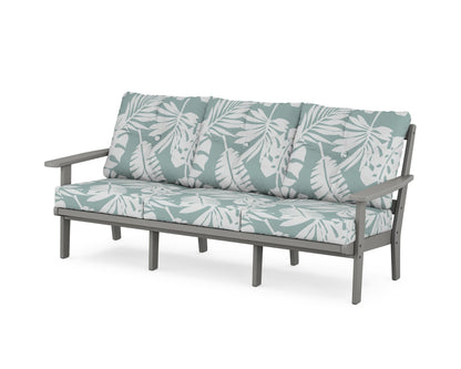 POLYWOOD® Oxford Deep Seating Sofa in Slate Grey / Leaf Glacier Spa