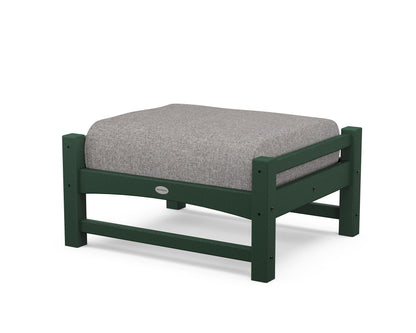 POLYWOOD® Club Ottoman in Green / Grey Mist