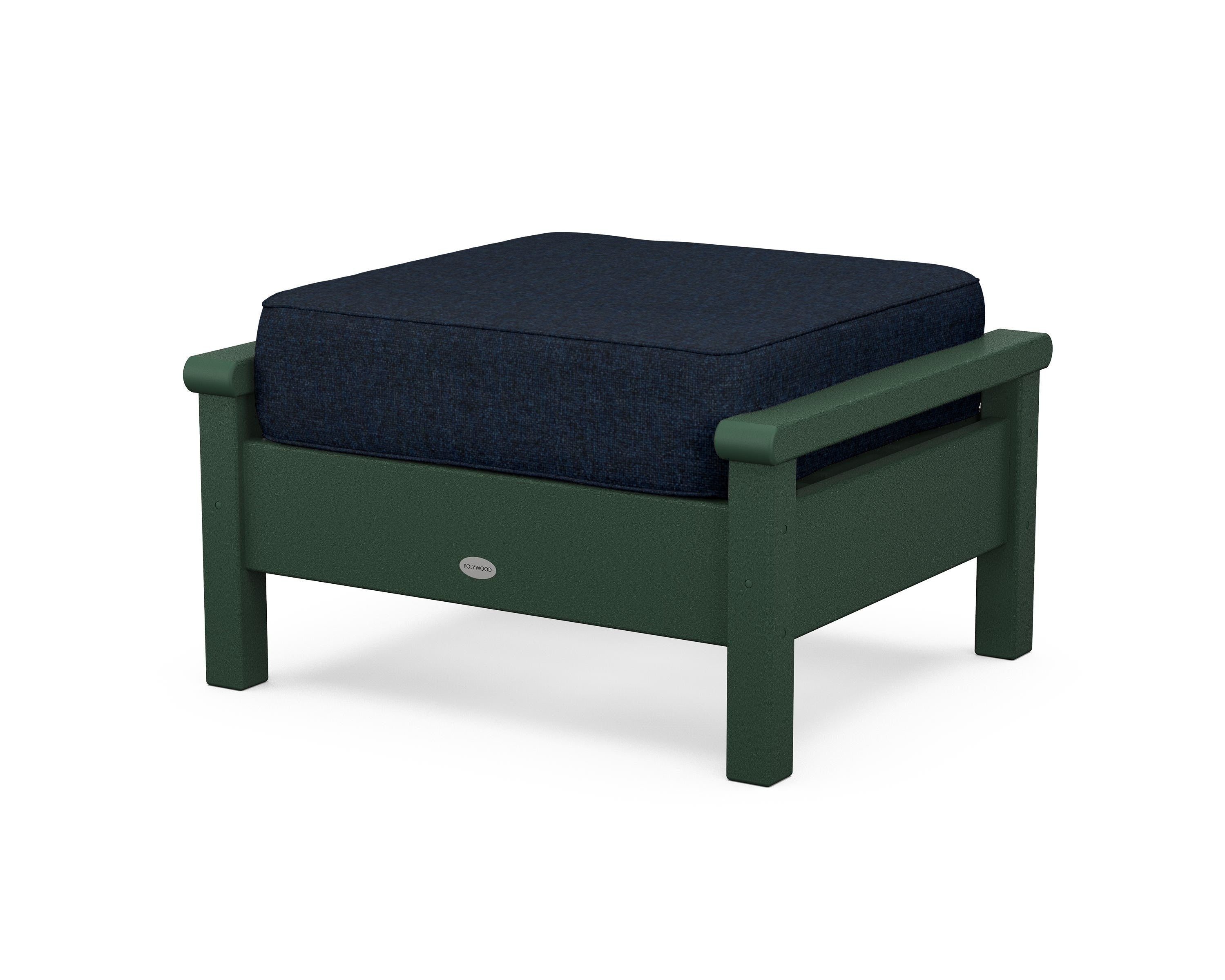 POLYWOOD® Harbour Deep Seating Ottoman in Green / Marine Indigo