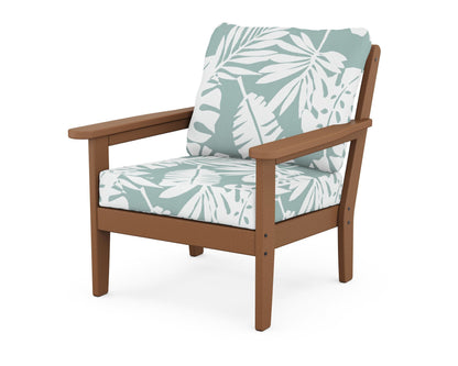 Country Living Cottage Deep Seating Chair in Teak / Leaf Glacier Spa
