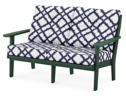 POLYWOOD® Lakeside Deep Seating Loveseat in Green / Trellis Navy