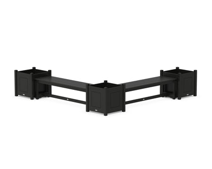 Country Living 60" Country Living L- Shaped Planter Bench Corner Set - Large in Black