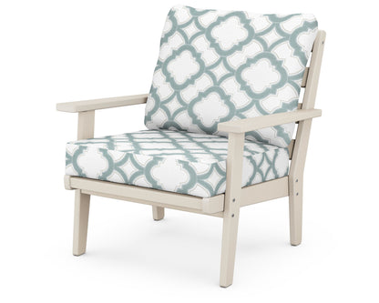 POLYWOOD® Grant Park Deep Seating Chair in Sand / Trellis Glacier Spa